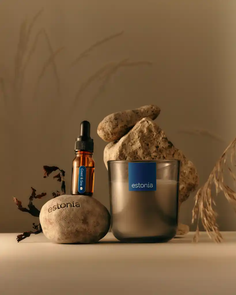 Rahu Estonia branded candle and fragrance oil made for EIS