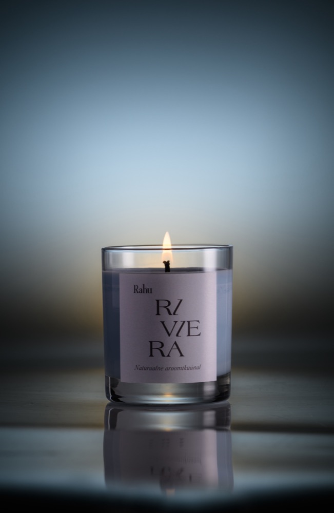 A lit Rahu x Endover candle